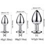 3 Pcs Jewelry Design Fetish Stainless Steel Anal Butt Plug S&M Adult Sex Game Personal Massager for Women Men Couples Lover (Black)