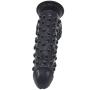 FAAK Silicone Bumpy Dildo G-Spot Novelties Female Masturbator Soft Flexible Adult Toy Cock with Suction Base Waterproof (Black)