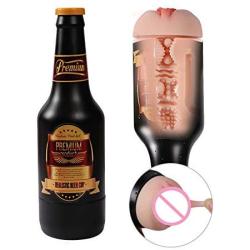 QHYAH Male Masturbator for Men Soft Silicone Realistic Vagina Pussy Vagina Easy Love Beer Bottle Stroker Cup Vibrator Real Realistic Sex Toys for Men