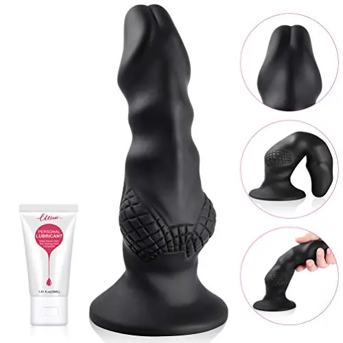 Liquid Silicone Dildo with Suction Cup for Hands-free Play,UTIMI Realistic Snake Head Dong Animal Dildo Black,1 Water-Based Lube,7.1 Inch Liquid Silicone Dildo with Suction Cup for Hands-free Play,UTIMI Realistic Snake Head Dong Animal Dildo Black,1 Water-Based Lube,7.1 Inch
