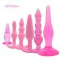 Raycity 6 Pack Anal Butt Plugs-Anal Trainer Toys for Prostate Massager Sex Games for Man Female (Pink)