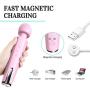 Grectek Wireless Full Body Wand Massager with Separate Electrical Motor,Handheld Waterproof Massager 20 Vibration Patterns,Therapeutic Powerful and Rechargeable for Stress Relief (Pink)