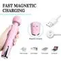 Grectek Wireless Full Body Wand Massager with Separate Electrical Motor,Handheld Waterproof Massager 20 Vibration Patterns,Therapeutic Powerful and Rechargeable for Stress Relief (Pink)