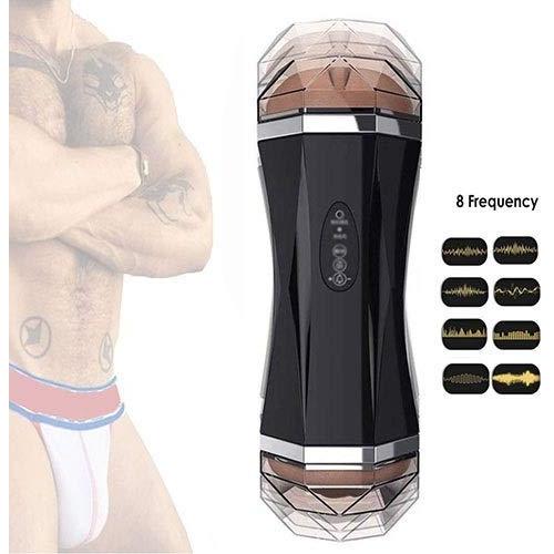 Riliy- Male Exèrcǐsè Training USB Electric Male T-Shirt 2 in 1 Automatic Intelligent Noiseless Voice Mǎssǎgè Toy with Headphone Mode Couple Best Gift