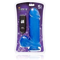 Si Novelties Thick Cock with Balls, Egg and Suction, Blue, 8 Inch, 26.88 Ounce