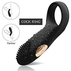 Cock Ring Vibrating Penis Ring Waterproof Rechargeable Couple Vibrator Clitoris Stimulator with 12-Speed Vibrations, Full Silicone Powerful Vibrators Adult Sex Toy by MELO (Black)