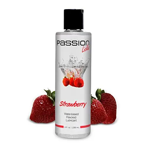 Passion Licks Strawberry Water Based Flavored Lubricant - 8 oz Passion Licks Strawberry Water Based Flavored Lubricant - 8 oz