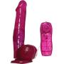 Top Cat Vibrating Slim Jelly Dong With Suction Cup 7.5 Inch Seductive Violet