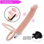 ARIRRA Strap On Dildo Double Penetration Clitorial Stimulation Penis Anal Dildo - Flesh Color