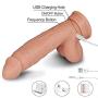 Riodong® Rotating Dildo Liquid Silicone Vibrating Cock Realistic Penis of Porn Star with Suction Cup for Women Masturbation G-Spot Vibrator Anal Play Sex Toy, 8.25 Inches