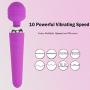 Massager 10x Powerful Extreme Power Multi-Speed Cordless USB Rechargeable Waterproof Handheld Body (Purple)