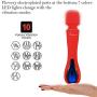 Wand Massager for Relaxation,Magnetic Rechargeable,LED Light of Seven Colors,Red