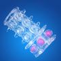 Sixinu Transparent Bead Massager Sleeves Rings Extender Toys for Male