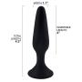 Small Silicone Anal Plug - Tapered Thin Butt Stimulator - Suction Cup Base