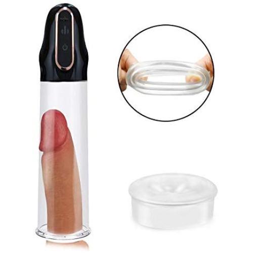 Sexpoy Wonderful Electric Enlargement Pump for Men Massag Automatic Penish Enlargement Pump for Men Massag Vacuum Enlarger USB Rechargeable Black Training Device for Stronger Bigger Man 100% Secret Pa