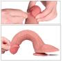 SXOVO Liquid Silicone G-spot Stimulator, 9.8 inch Double Layered Fake Penis with Strong Suction Cup for Hands-Free Play, Huge Realistic Dildo Anal Sex Toys for Women