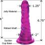 Jelly Corkscrew Dong with Suction Cup 6 Inch Seductive Violet