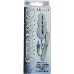 California Exotic Novelties Sterling Collection, Silver Triple Tiered Bullet, 3-Inch