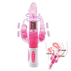 3 in 1 Rabbit Anal G Spot Dildo Vibrator Vibrator 360 Degree Rotation Rabbit Vibrator Sex Toy for Women