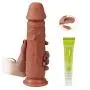 ANFEI Double Layered Silicone Large Size Dildo, Hyper Realistic Premium Penis Sex Toys with Suction Cup(No Eggs,Total 24cm,Width 5.57cm) ANFEI Double Layered Silicone Large Size Dildo, Hyper Realistic Premium Penis Sex Toys with Suction Cup(No Eggs,Total 24cm,Width 5.57cm)