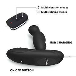 Male Vibrating Prostate Massager with 16+3 Patterns 360 Degree Rotating Head, Wireless Remote Anal Sex Toy for P-Spot Testicles Perineum Stimulation