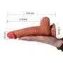 Realistic Silicone Dildo with Suction Cup - Adorime 8 inch Double Layer Thick Penis Dong Cock Sex Toys for Women Vaginal G-spot and Anal Play