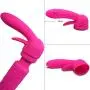 Mini Massager Attachments Massage Accessories Accessory Attachment Silicone- Three Different Styles (Pink)