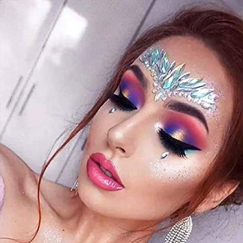 Barode Sparkly Face Gems Body Stickers Rhinestoens Face Jewels Crystals Tattoo Sticker Clubwear Party Rave Festival Body Jewelry for Women and Girls (1pcs)