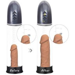 Automatic Penis Enlargement Vacuum Pump, Enlove, Enhancement Training Device for Stronger Bigger Erections with 4 Suction Intensities and 2 Rubber Sleeves, Adult Sex Toys for Man Male