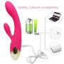 MEIPER Computer LED Rotating Light Vibrator Silent Force with USB Cable Rechargeable Gift Set - -Waterproof Powerful Multi Speed Vibration Perfect on Back Legs Hand Pains Sports Recovery (pink-mr828)