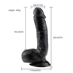 Pansdd 8.7 Inch Dillo Real Feel Boys Skin Female Relax Massager (Color : Black)