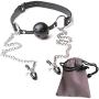 Vimbo Women Body Chains - Entertainment Chain Clip Combination Nipple Clip with Fun Ball - Adjustable Clip with Gray Storage Bag (25.6)
