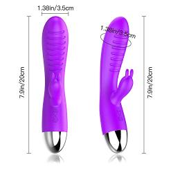 Wireless Cordless USB Rechargable Soft 30 Speeds Mode Waterproof Dual Motor Quiet Vi-bration Handheld Magic Multi-Function Thrusting (Color:Purple)