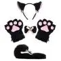 Black Cat Fox Cosplay Costume Kitten Plush Tail Ears Headband Collar Paws Gloves Lolita Anime Gothic Set Black Cat Fox Cosplay Costume Kitten Plush Tail Ears Headband Collar Paws Gloves Lolita Anime Gothic Set
