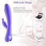 Utimi Rabbit vibrator for Women Rechargeable G Spot Vibrator Waterproof Clitoral Stimulator Sex Toy for Couples Purple