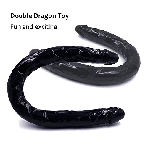 Wushuangyu 55cm Douable Dǒng Headed Dual Sided Massager for Women Handheld Play Big Pleasure - Vibrant Toy (Color : Black)