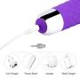 Rechargeable Personal Wand Massager, Compact Power Wand Massager, 20x Multi-Speed Vibrations (Purple)