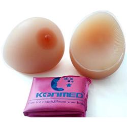 1400g/pair Water Drop Shape Silicone Mastectomy Breast Form Breast Enhancer Artificial Breasts F Cup,with Pink Protective Bag