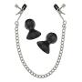 Metal Female Breast Clip, Comfortable Rubber Coated Clamps with Suction Cup fit for Adult Game