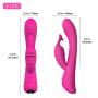 Soft Silicone Waterproof Rechargeable Rabbit Vibrator Dildo Sex Toy for Women, Oopsix Personal Massagers G Spot Vibrator Adult Toys for Couples with 9 Speed Vibration Led Lights