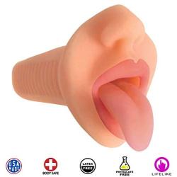 Curve Novelties Courtney Deep Throat Vibrating Mouth Stroker, Vanilla