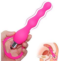 MoonFireToy OO10 TriplePlay Pink Vibro Silicone Beads Plug Massager for Beginners víbrátór