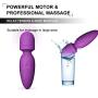 Mini Wand Massager,Fovel Wireless Cordless Portable Small Size Handheld Powerful Massage for Back Neck Shoulder Silent Waterproof USB Chargeable,Purple