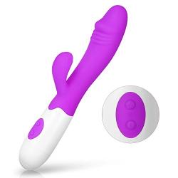 Portable 30-Speed Vibrating Silicone Waterproof G~Spôt Vîb~rá~törs Dual Vibration Home Personal Fitness Massage -Purple