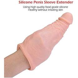 Skin 10 INCH Silicone Pe?NIS Sleeve Extender Enlargement Ma~1e Chastity S~e~X T~o~y~s Extension CO~CK Sleeves D~i~C?k Sock Reusable Condoms for Men Toy