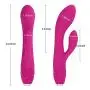 Rabbit G-Spot Dildo Vibrator Vagina Clitoris Stimulator for Women, IMIMO Rechargeable Vibrating Silicone Rabbit Vibe Adult Sex Toys with LED Multicolor Light on Diamond Patterned Textured Base
