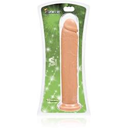 Si Novelties Cock with Suction, Flesh, 10 inch, 16 Ounce