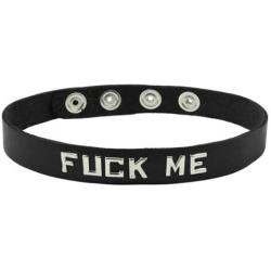 Spartacus Wordband Collar FCK Me, Black