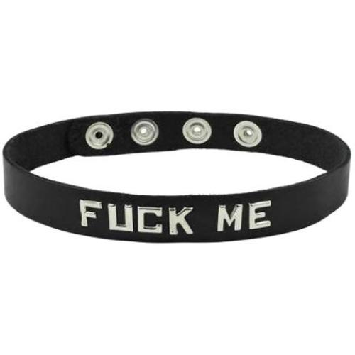 Spartacus Wordband Collar FCK Me, Black