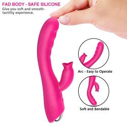 Wireless Waterproof Soft USB Rechargable Dual Motor 30-Speed Silent Cordless Víbràtòrs Simple and Convenient Sports Equipment Wand Massager (Rose Red)